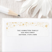 Étiquette Flocon de neige en or Joyeux Noël (En situation)