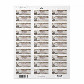 Étiquette Flocon de neige et bois rustique Noël ou vacances (Feuille entière)