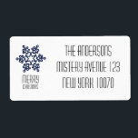 Étiquette Flocon de neige moderne Joyeux Noël bleu<br><div class="desc">Joyeux Noël Blue Snowflake étiquette personnalisable. Visitez notre magasin pour d'autres articles correspondants ou contactez-nous pour une demande personnalisée !</div>