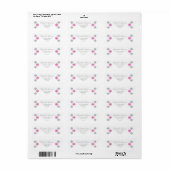 Étiquette flocon de neige rose argenté hiver (Feuille entière)