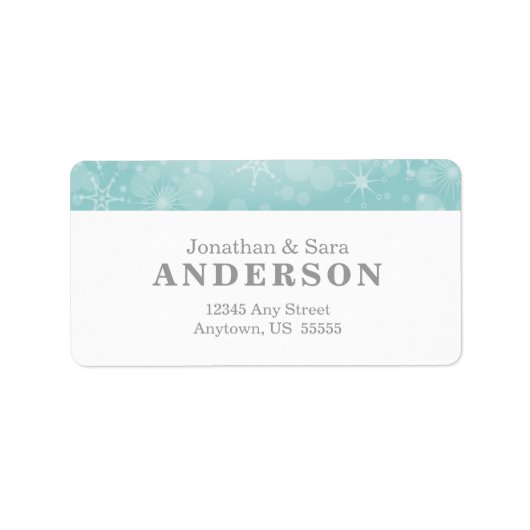 Étiquette Flocon de neige Turquoise (Devant)