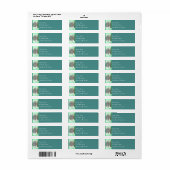 Étiquette Flocon de neige turquoise (Feuille entière)