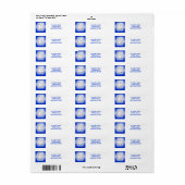 Étiquette Flocon de Noël bleu (Feuille entière)
