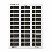 Étiquette Flocons de neige dorés élégants tendance ,Noir (Feuille entière)