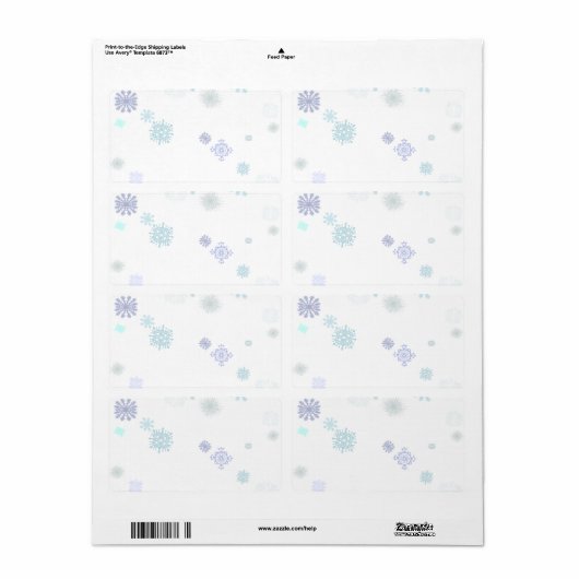 Étiquette Flocons de neige pâles (Feuille entière)