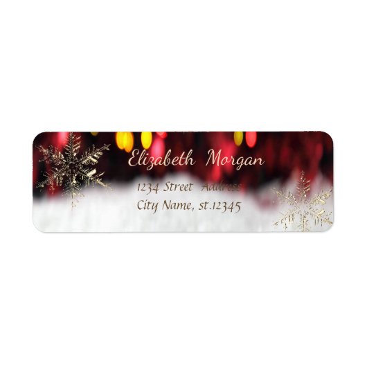 Étiquette Flocons de Noël tendance (Devant)