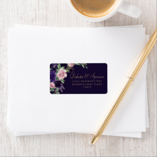 Étiquette Floraison Dark Purple and Pink Rose Address