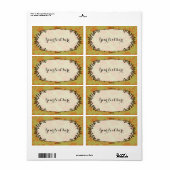 Étiquette Floral (Feuille entière)