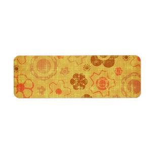 ÉTIQUETTE FLORAL17 RETRO ORANGES TAN BURNT TEXTUR DÉTRUIT