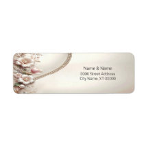Floral and Pearl Return Address Label