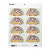 Étiquette floral Art déco personnalisé (Feuille entière)