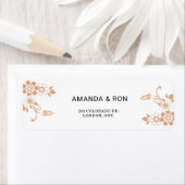 Étiquette Floral beige (En situation)