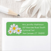 Étiquette Floral Blanc Fleur Vert Faisy Adresse de retour (En situation)