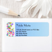 Étiquette Floral bleu (En situation)