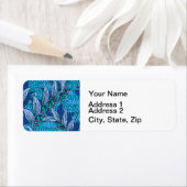 Étiquette Floral bleu ancien Boho moderne (En situation)