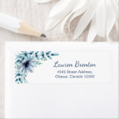 Étiquette Floral bleu pâle marine (En situation)