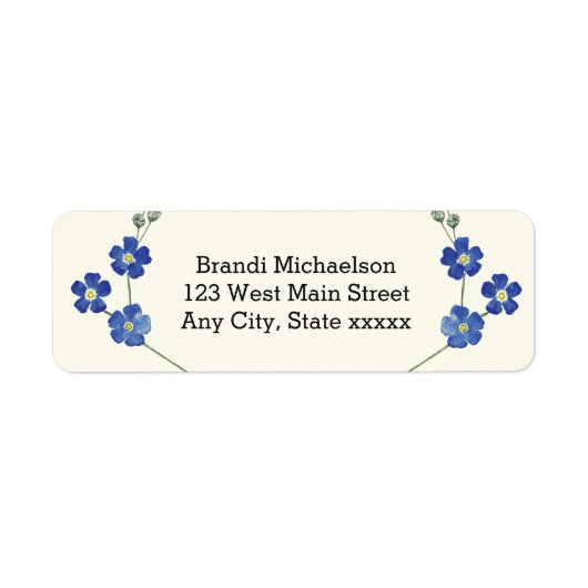 Étiquette Floral Blue Oubliez-Moi Pas Aquarelle Flower (Devant)