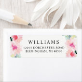 Étiquette Floral Blush Aquarelle Adresse de retour (En situation)