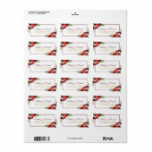 Étiquette Floral Burgundy Gold Boho Adresse Mariage (Feuille entière)