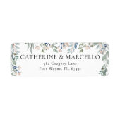 Étiquette Floral Cascade Élégant mariage Adresse de retour (Devant)