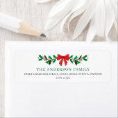 Étiquette Floral Christmas Elegant Simple Return Address (En situation)