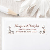 Étiquette Floral cuivre or Mariage Bourgogne (En situation)