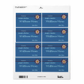 Étiquette Floral de Bourgogne avec canne à rayures (Feuille entière)