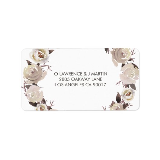 Étiquette Floral de couronne Rose crémeuse (Devant)