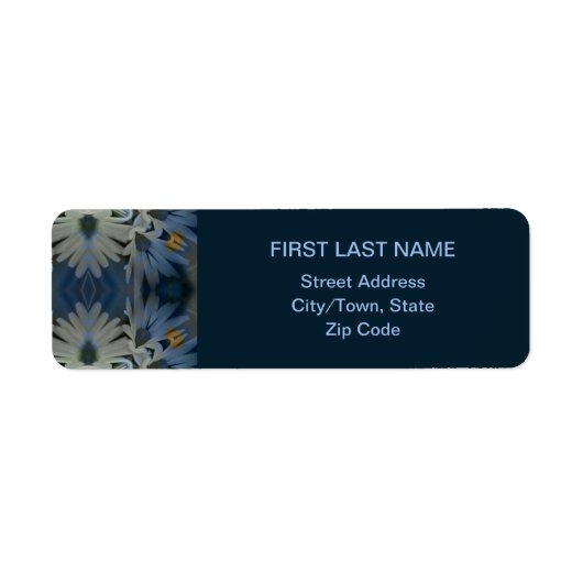 Étiquette Floral de marguerite bleu antique (Devant)