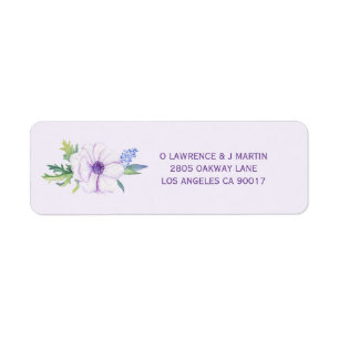Étiquette Floral de printemps d'anémone violet