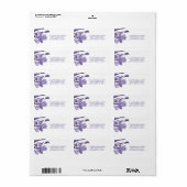 Étiquette Floral d'Iris pourpre (Feuille entière)