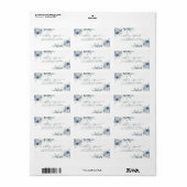 Étiquette Floral Dusty Blue Ivory Rose Adresse de retour (Feuille entière)