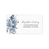 Étiquette Floral Dusty Blue Wedding RSVP Adresse (Devant)