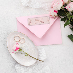 Étiquette Floral Elegant Wedding adresse de retour