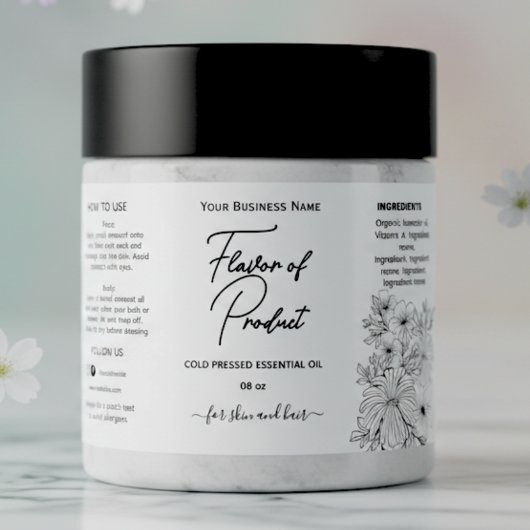 Étiquette Floral Essential Oil BotÉtiquette