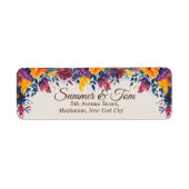 Étiquette Floral Été Moderne Style Mariage Adresse de retour (Devant)