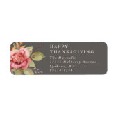 Étiquette Floral Fall/Thanksgiving Message Return Adresse (Devant)