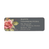 Étiquette Floral Fall/Thanksgiving Message Return Adresse (Devant)