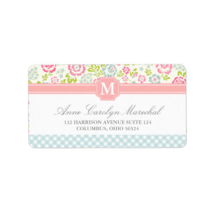 Étiquette Floral Girly de pays personnalisé