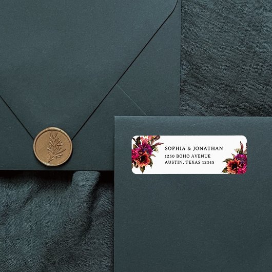 Étiquette Floral gras | Mariage dramatique et élégant