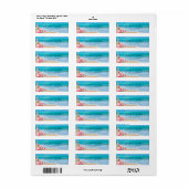 Étiquette Floral Hibiscus Tropical Beach Adresse de mariage (Feuille entière)