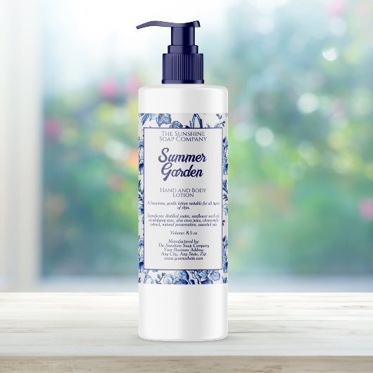 Étiquette floral imperméable bouteille de cosmétiq