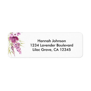 Étiquette Floral Lavender et Lilac Adresse de retour