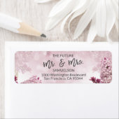Étiquette Floral Lilac Future M & Mme Mariage Adresse (En situation)