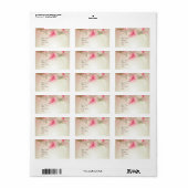 Étiquette Floral Lily rose (Feuille entière)