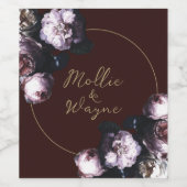 Étiquette floral Mariage de Bourgogne (Étiquettes simples)