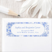 Étiquette Floral Mariage victorien Quelque chose de bleu (En situation)