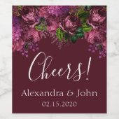 Étiquette Floral Marsala Bourgogne (Étiquettes simples)