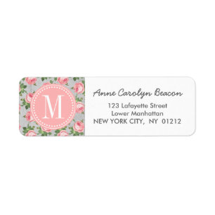 Étiquette Floral minable et chic de rose de cru personnalis