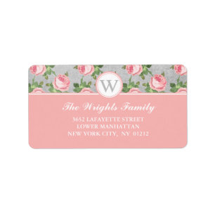 Étiquette Floral minable et chic de rose de cru personnalisé